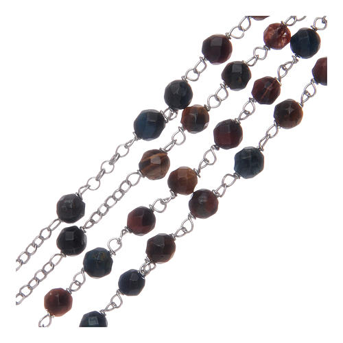 Amen rosary choker in tiger's eye and silver 3