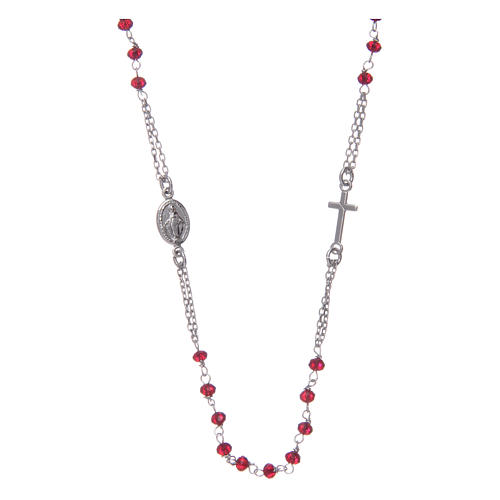 Amen rosary choker in red crystal 1