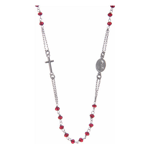 Amen rosary choker in red crystal 2
