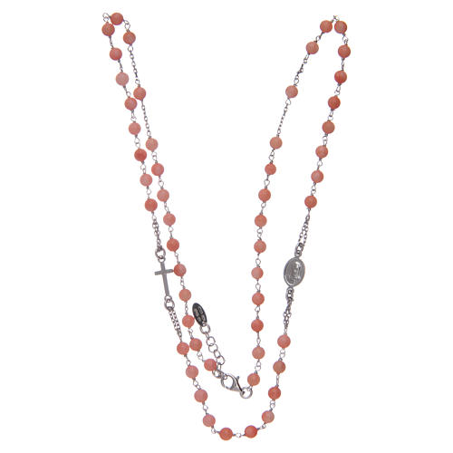 Amen rosary choker in coral and bamboo 3