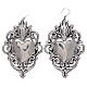 Pendant earrings in 925 sterling silver with drilled votive heart s1
