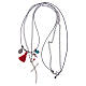 Necklace with chain, stylized cross and red tassel s3
