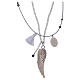 Necklace with angel's wing and white tassel s2