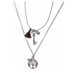 Necklace with Tree of Life and brown tassel