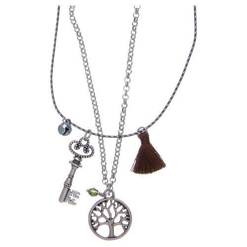 Necklace with Tree of Life and brown tassel 2