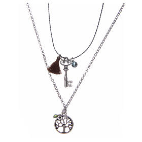 Collier avec arbre de la vie gland marron