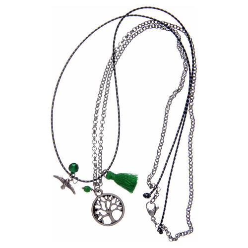 Collana con albero della vita nappina verde 3