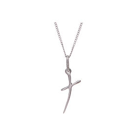 Necklace in 925 sterling silver with stylized cross