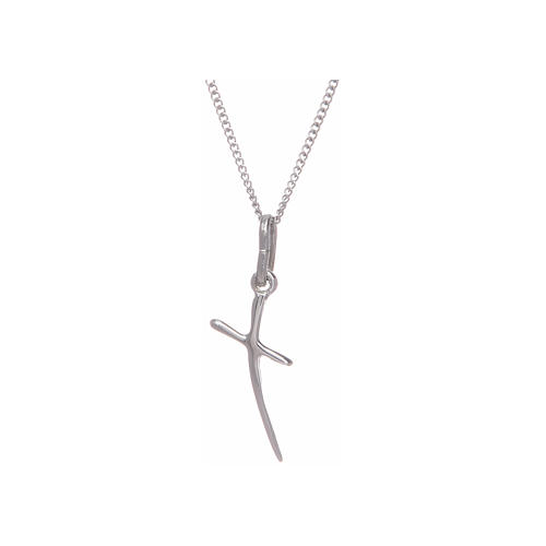 Necklace in 925 sterling silver with stylized cross 1