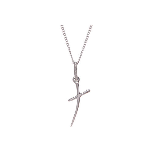Necklace in 925 sterling silver with stylized cross 2