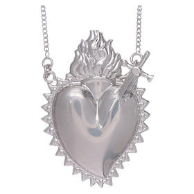 Choker in 925 sterling silver with votive heart and sword