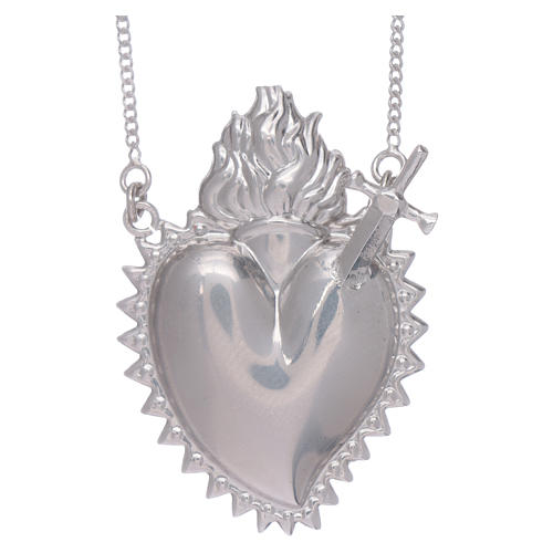 Choker in 925 sterling silver with votive heart and sword 1