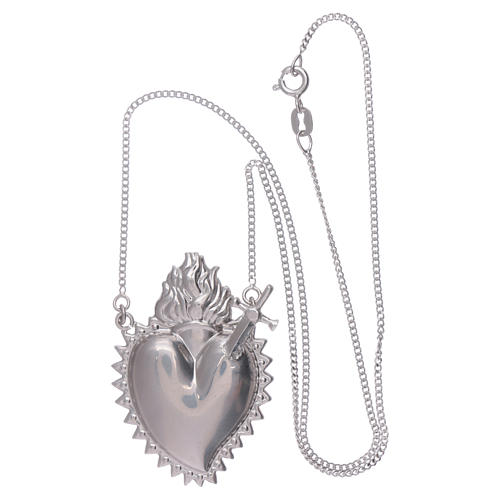 Choker in 925 sterling silver with votive heart and sword 3
