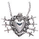 Choker in 925 sterling silver with votive heart and seven swords drilled s1