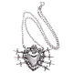 Choker in 925 sterling silver with votive heart and seven swords drilled s3