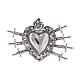 Pendant in 925 sterling silver with votive heart and seven swords drilled s1