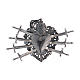 Pendant in 925 sterling silver with votive heart and seven swords drilled s2