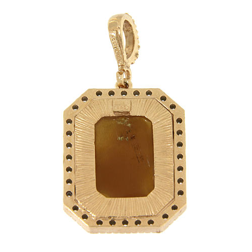 Pendant in 925 sterling silver with Our Lady of Ferruzzi in cameo and white zircons 2