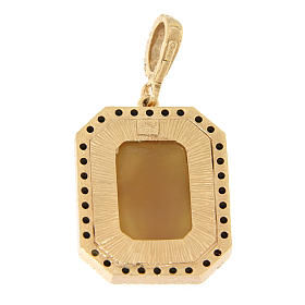 Pingentes, Cruzes, Broches, Correntes: Pingente em prata 925 Nossa Senhora Milagrosa em camafeu e zircões pretos