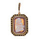 Pendant in 925 sterling silver with Our Lady of Ferruzzi in cameo and black zircons finished in gold s1
