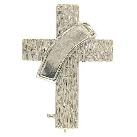 Deacon cross lapel pin in 925 silver