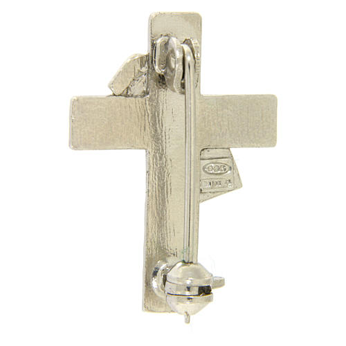 Deacon cross lapel pin in 925 silver 2