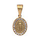 Our Lady of Miracles pendant in 925 sterling silver coloured in gold with white zircons s1