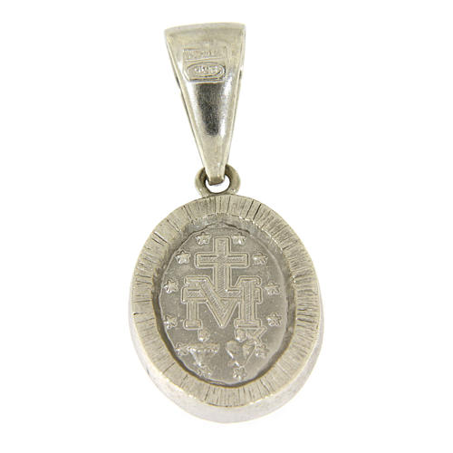Our Lady of Miracles pendant in 925 sterling silver with black zircons 2