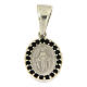 Our Lady of Miracles pendant in 925 sterling silver with black zircons s1