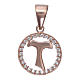 925 sterling silver medal with white zircons and Tau symbol s1