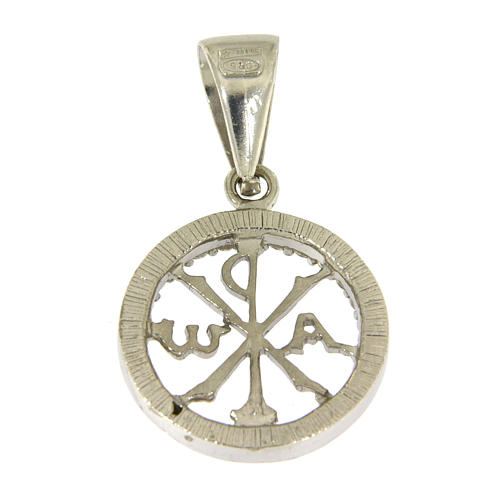 Medaille Anhänger Silber 925 und Zirkonen Pax Symbol 2