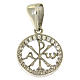 925 sterling silver medal with white zircons and Pax symbol s1