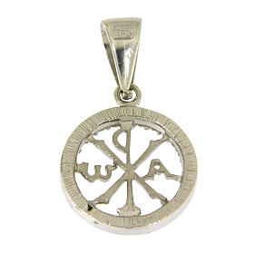 Pequeña medalla de plata 925 zircones blancos y símbolo Pax