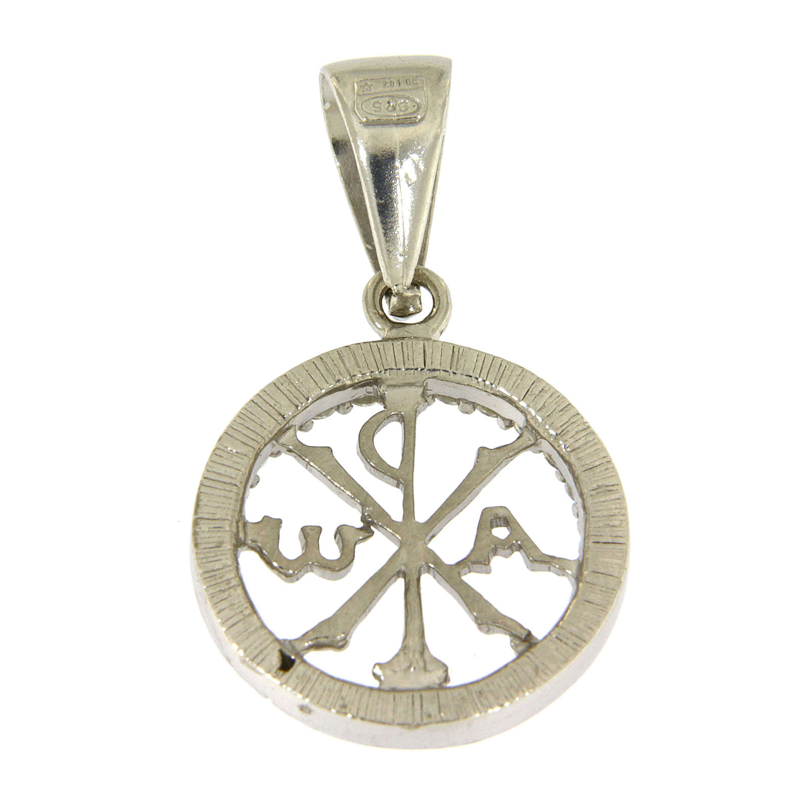 925 sterling silver medal with white zircons and Pax symbol online