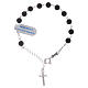 Bracelet cross charm and 6 mm lava stone beads s1