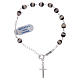 Bracelet with cross charm and 6 mm tibetan agate beads s1