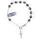 Bracelet with cross charm and 6 mm tibetan agate beads s2