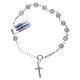 Bracelet with cross charm and 6 mm chalcedony beads s1