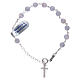 Bracelet with cross charm and 6 mm chalcedony beads s2