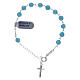 Bracelet with cross charm and 6 mm angelite beads s1