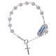 Bracelet with cross charm and 6 mm irregular shaped glass beads s1