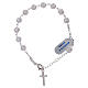 Bracelet with cross charm and 6 mm irregular shaped glass beads s2