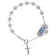 Bracciale con dettagli e croce argento 925 sfere 6 mm in vetro torchon s1