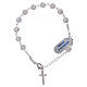 Bracciale con dettagli e croce argento 925 sfere 6 mm in vetro torchon s2