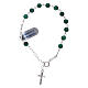 Bracelet with cross charm and 5 mm malachite beads s1