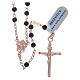 Lava beads rosary in pink sterling silver, 4mm s1