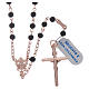 Lava beads rosary in pink sterling silver, 4mm s2