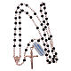Lava beads rosary in pink sterling silver, 4mm s4