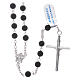 Lava beads rosary in sterling silver, 6mm s2
