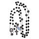 Lava beads rosary in sterling silver, 6mm s8